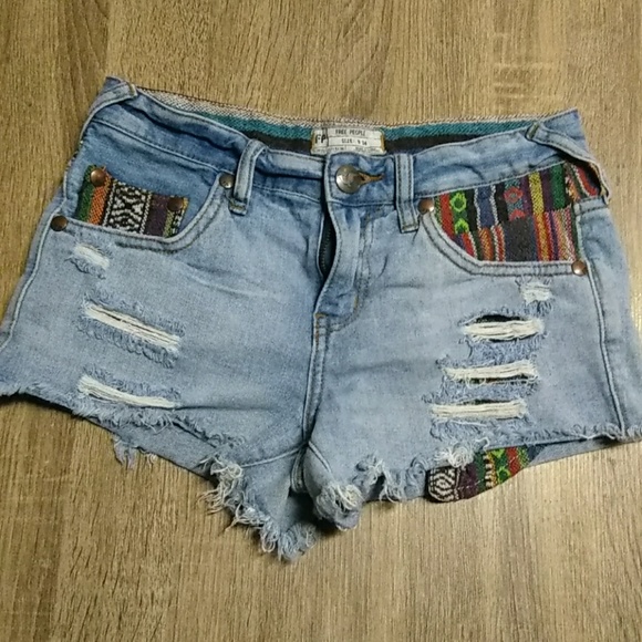 boho jean shorts
